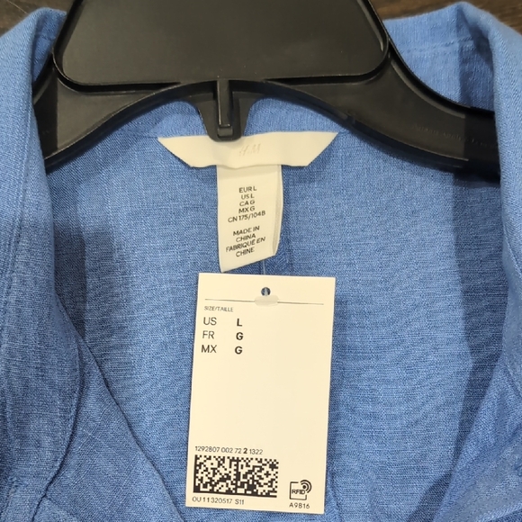 H&M Blue Midi Dress with Eyelet Sleeves - Picture 4 of 4